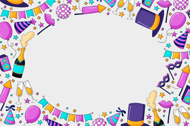 Free Vector hand drawn new year background