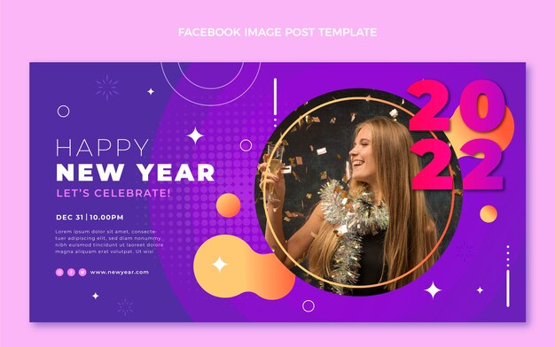 Hand drawn new year social media post template