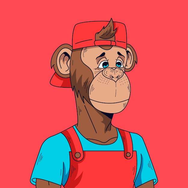 Free vector hand drawn nft style ape illustration