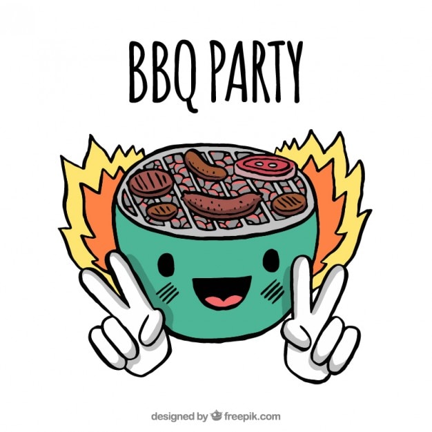 Free Vector hand drawn nice bbq party illustration 