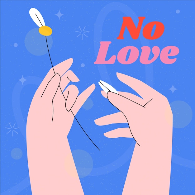 Hand drawn no love illustration