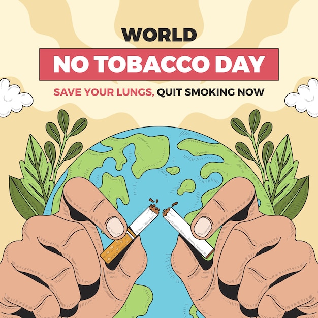 Free Vector hand drawn no tobacco day illustration