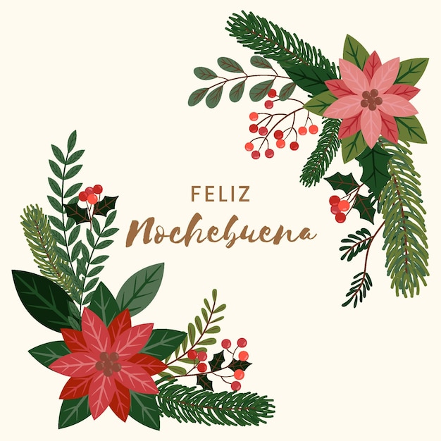 Free Vector hand drawn nochebuena background