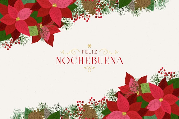 Free vector hand drawn nochebuena background