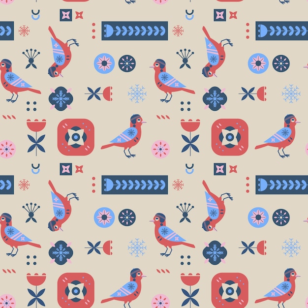 Free vector hand drawn nordic pattern design