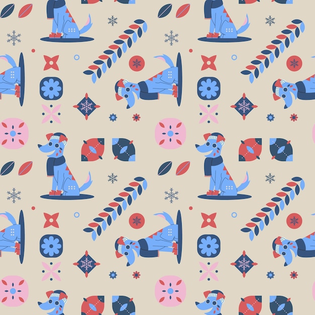 Free Vector hand drawn nordic pattern design