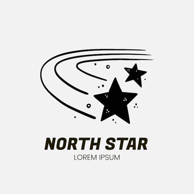 Hand drawn north star logo