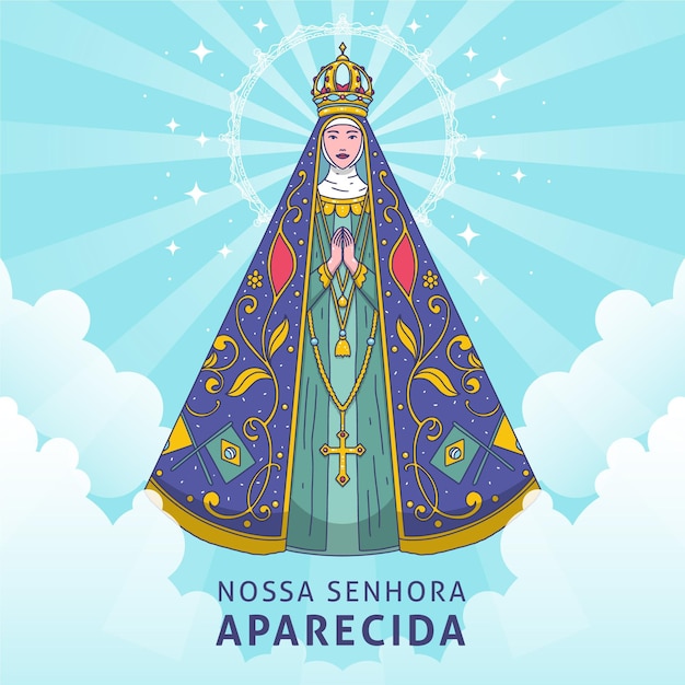 Free Vector hand drawn nossa senhora aparecida