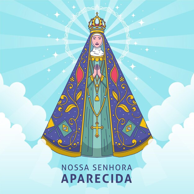 Hand drawn nossa senhora aparecida