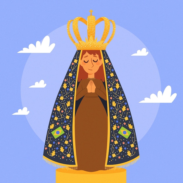 Free Vector hand drawn nossa senhora aprecida