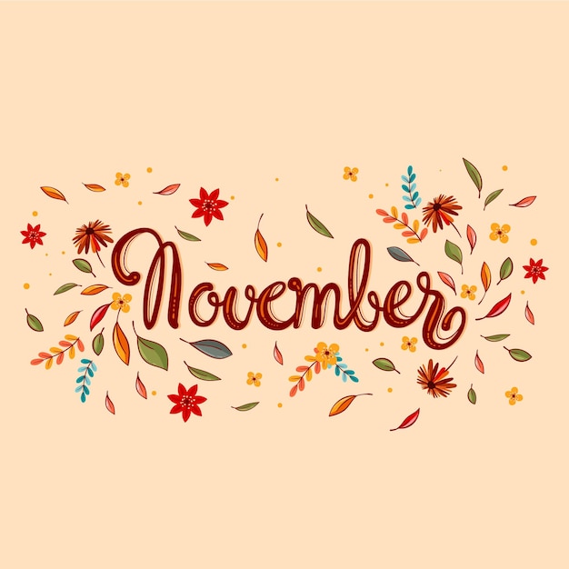 Hand drawn november lettering