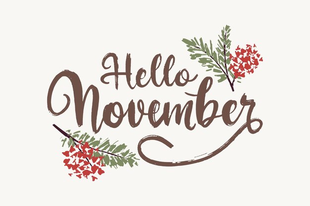 Hand drawn november lettering