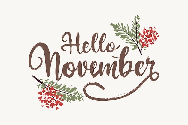 Hand drawn november lettering