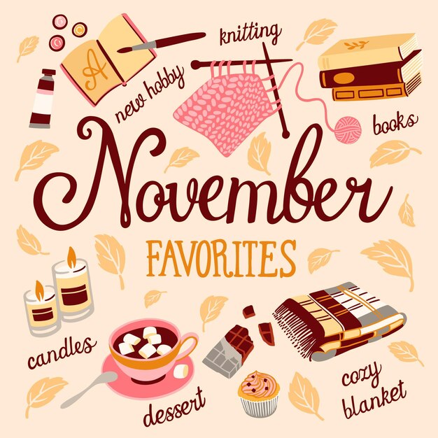 Hand drawn november lettering