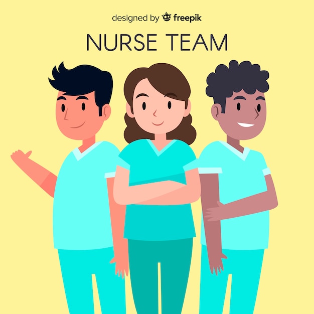 Free Vector hand drawn nurse team background