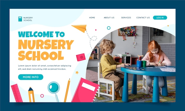 Hand drawn nursery school landing page