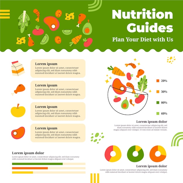 Hand drawn nutritionist advice infographic template