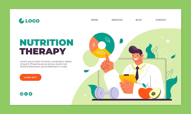 Free Vector hand drawn nutritionist advice landing page