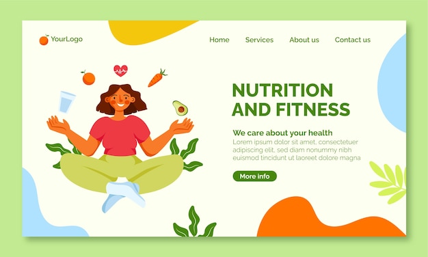 Free Vector hand drawn nutritionist advice landing page