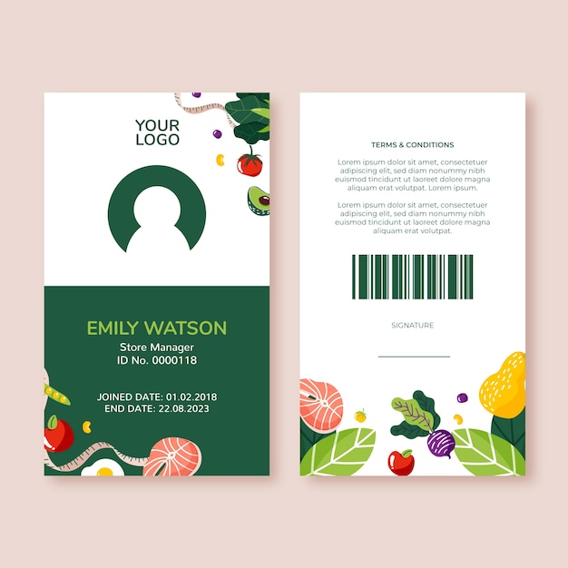 Hand drawn nutritionist  template design