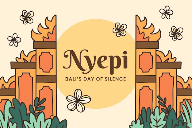 Free Vector hand drawn nyepi background