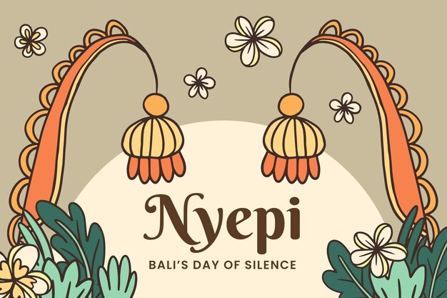 Hand drawn nyepi background