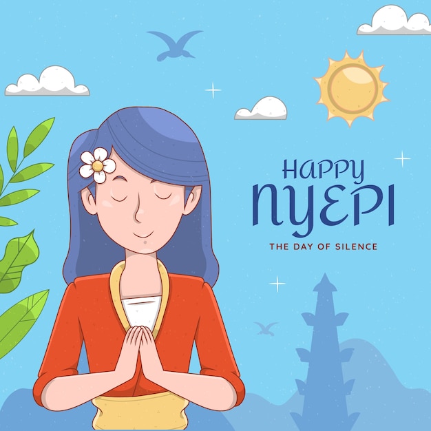 Free Vector hand drawn nyepi illustration