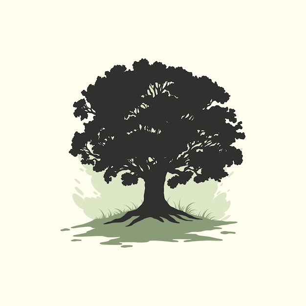 Free Vector hand drawn oak tree silhouette