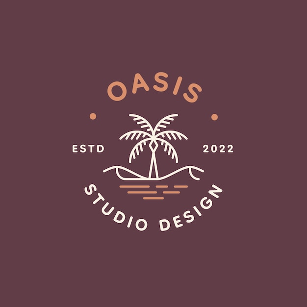 Hand drawn oasis logo template