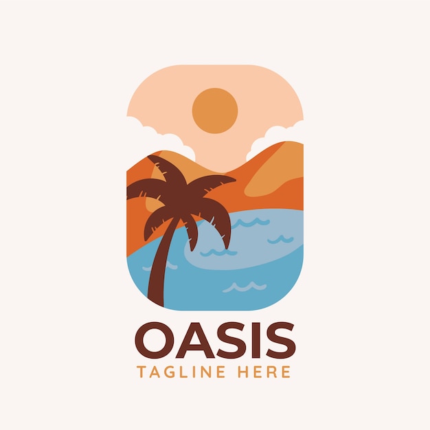 Hand drawn oasis logo template