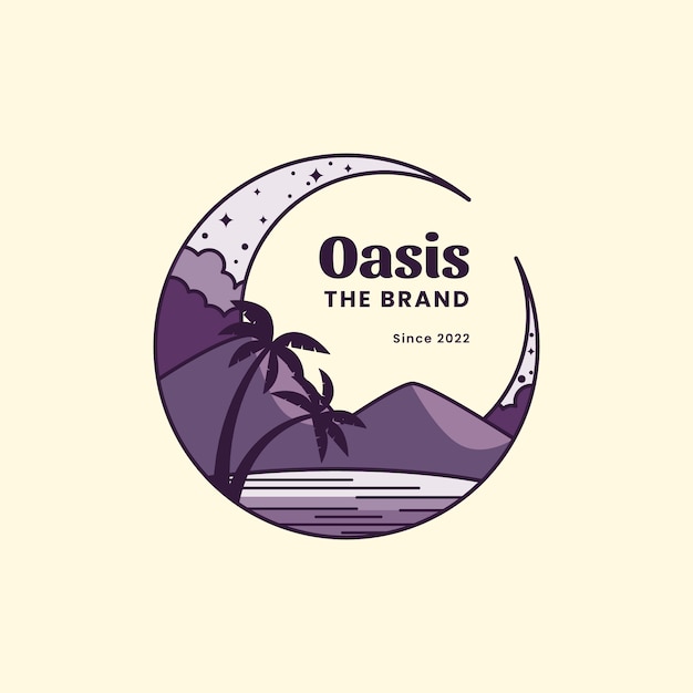 Free vector hand drawn oasis logo template