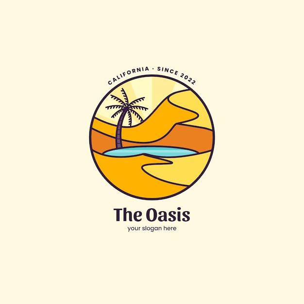 Free vector hand drawn oasis logo template