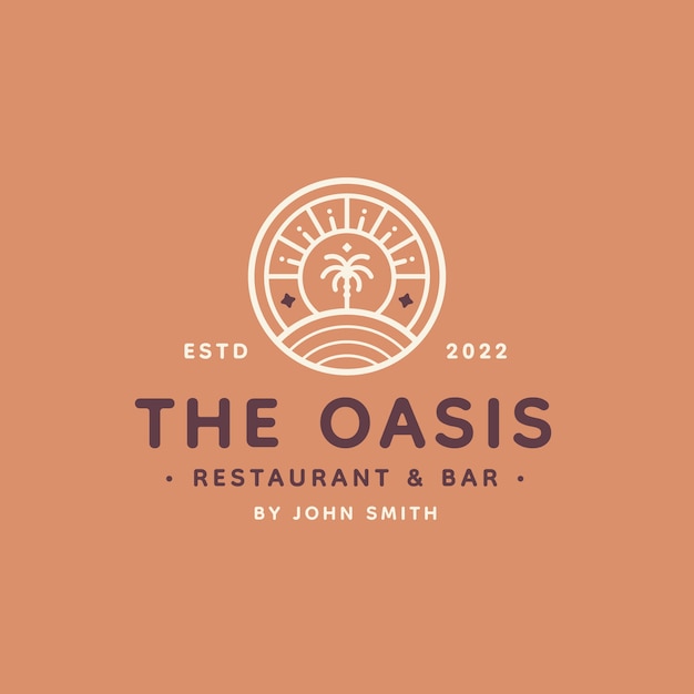 Hand drawn oasis logo template