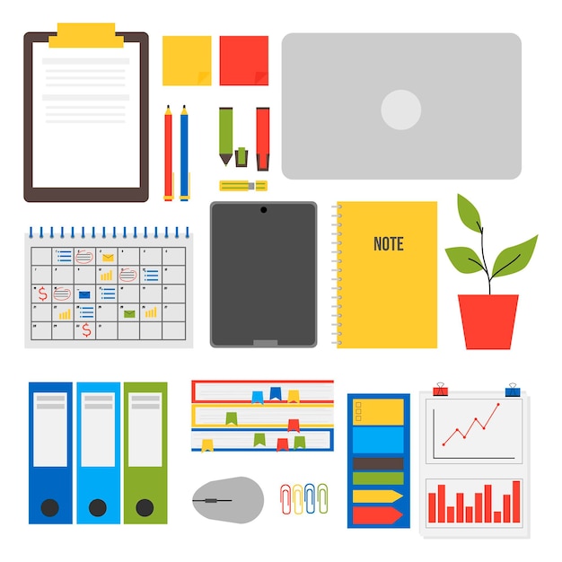 Free vector hand drawn office element set