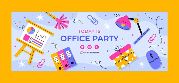 Hand drawn office party template