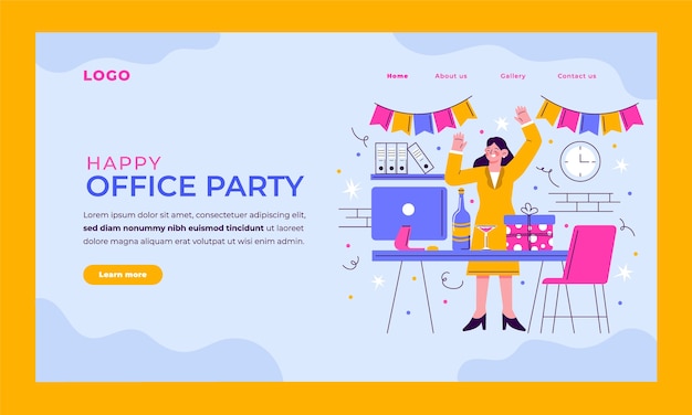 Free Vector hand drawn office party template