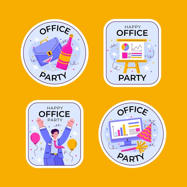 Hand drawn office party template