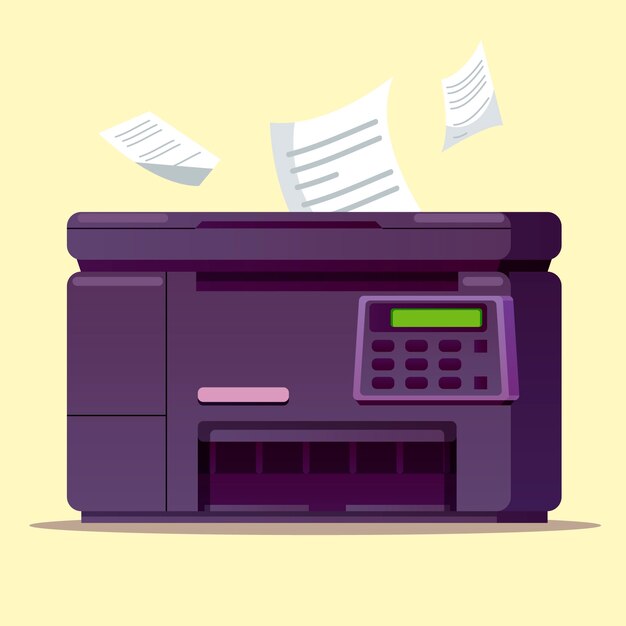 Hand drawn office printer illustration