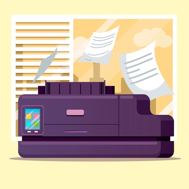 Free Vector hand drawn office printer illustration