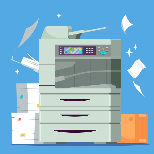 Free Vector hand drawn office printer illustration