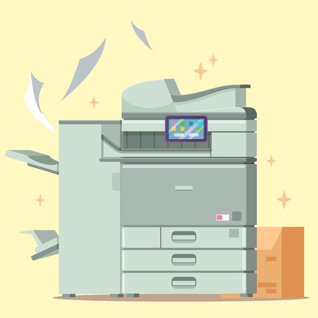 Hand drawn office printer illustration