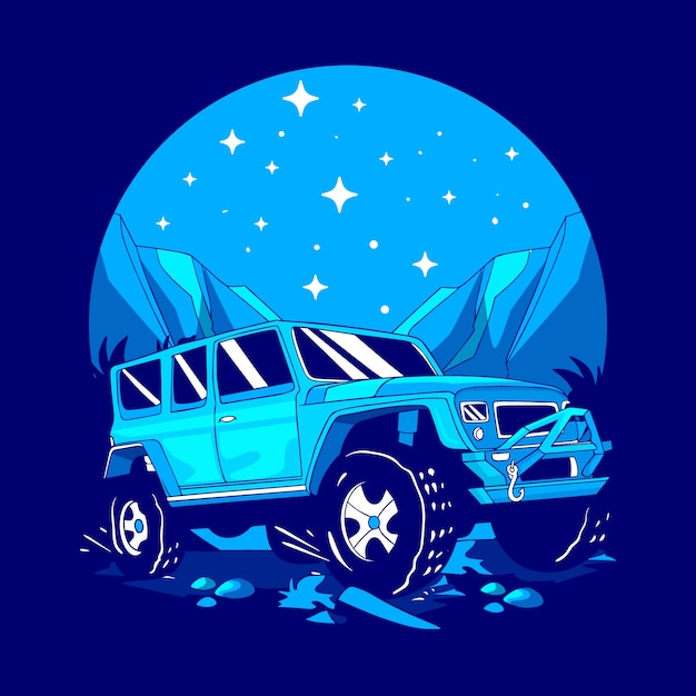 Free Vector hand drawn offroad illustration