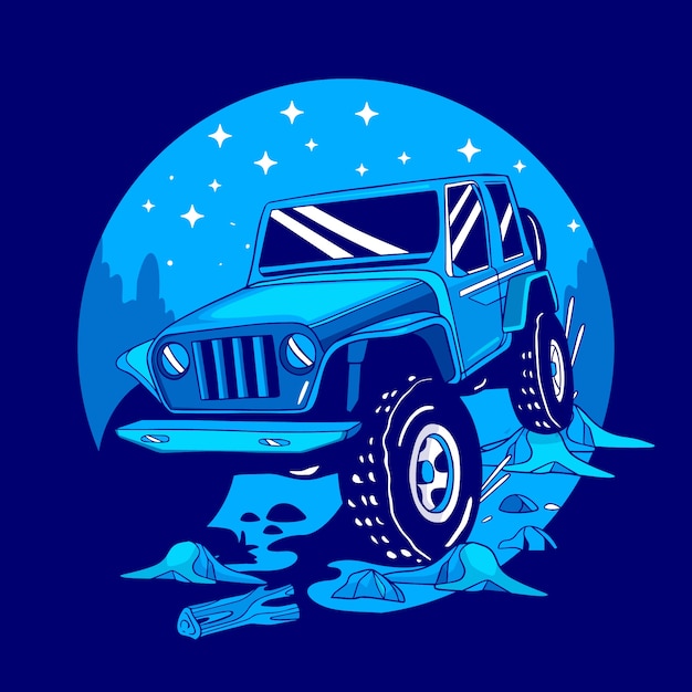 Free Vector hand drawn offroad illustration