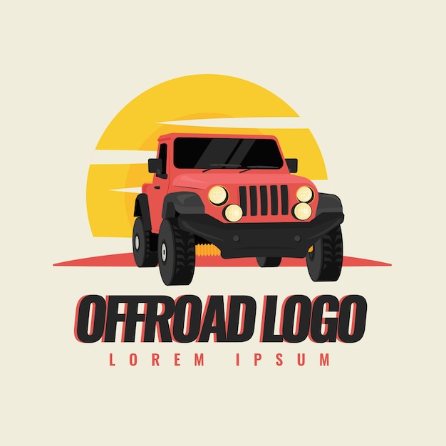 Free Vector hand drawn offroad logo template