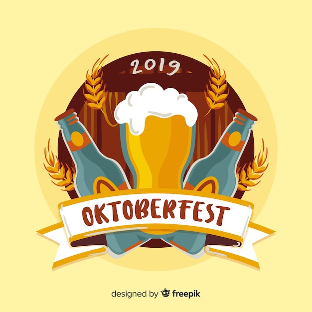 Hand drawn oktoberfest background