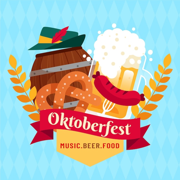 Hand drawn oktoberfest background