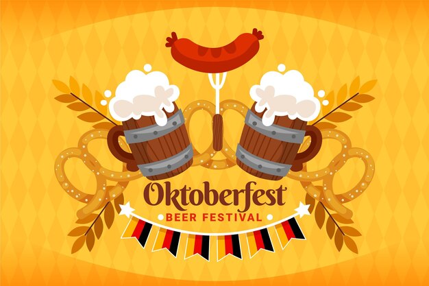 Hand drawn oktoberfest background