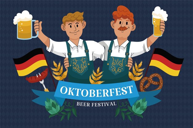 Hand drawn oktoberfest background