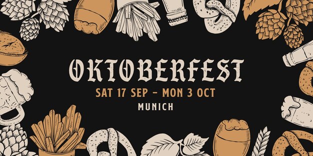 Hand drawn oktoberfest background