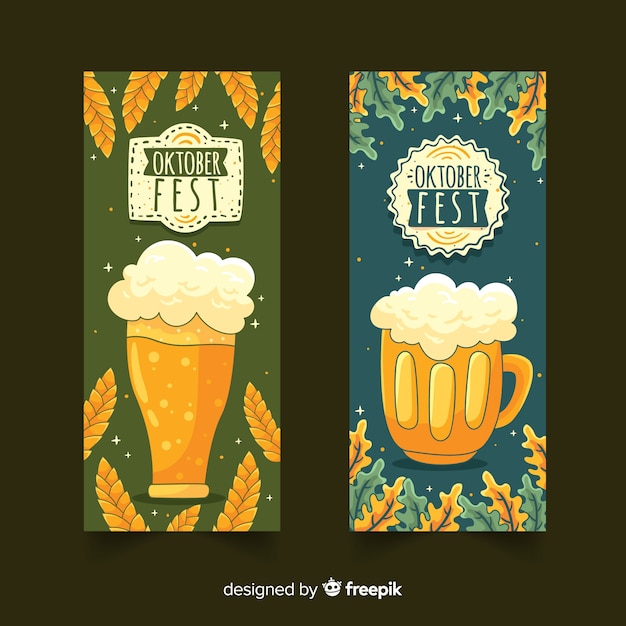 Hand drawn oktoberfest banners